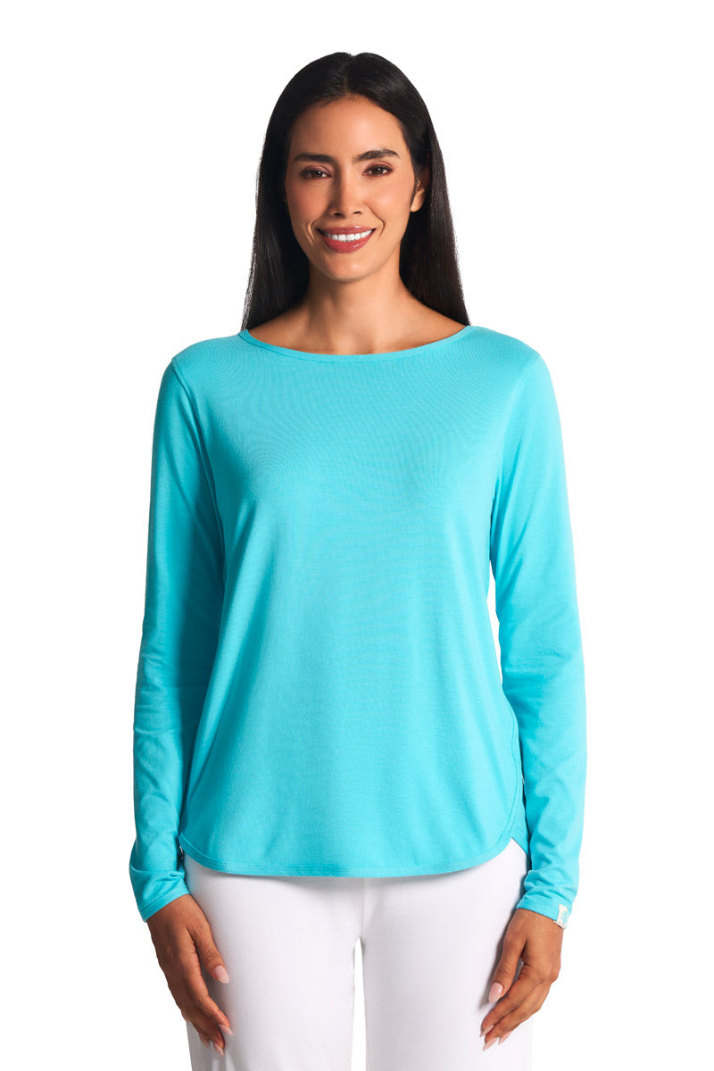 Women's Heyday Side Split Shirt | Blue Curacao
