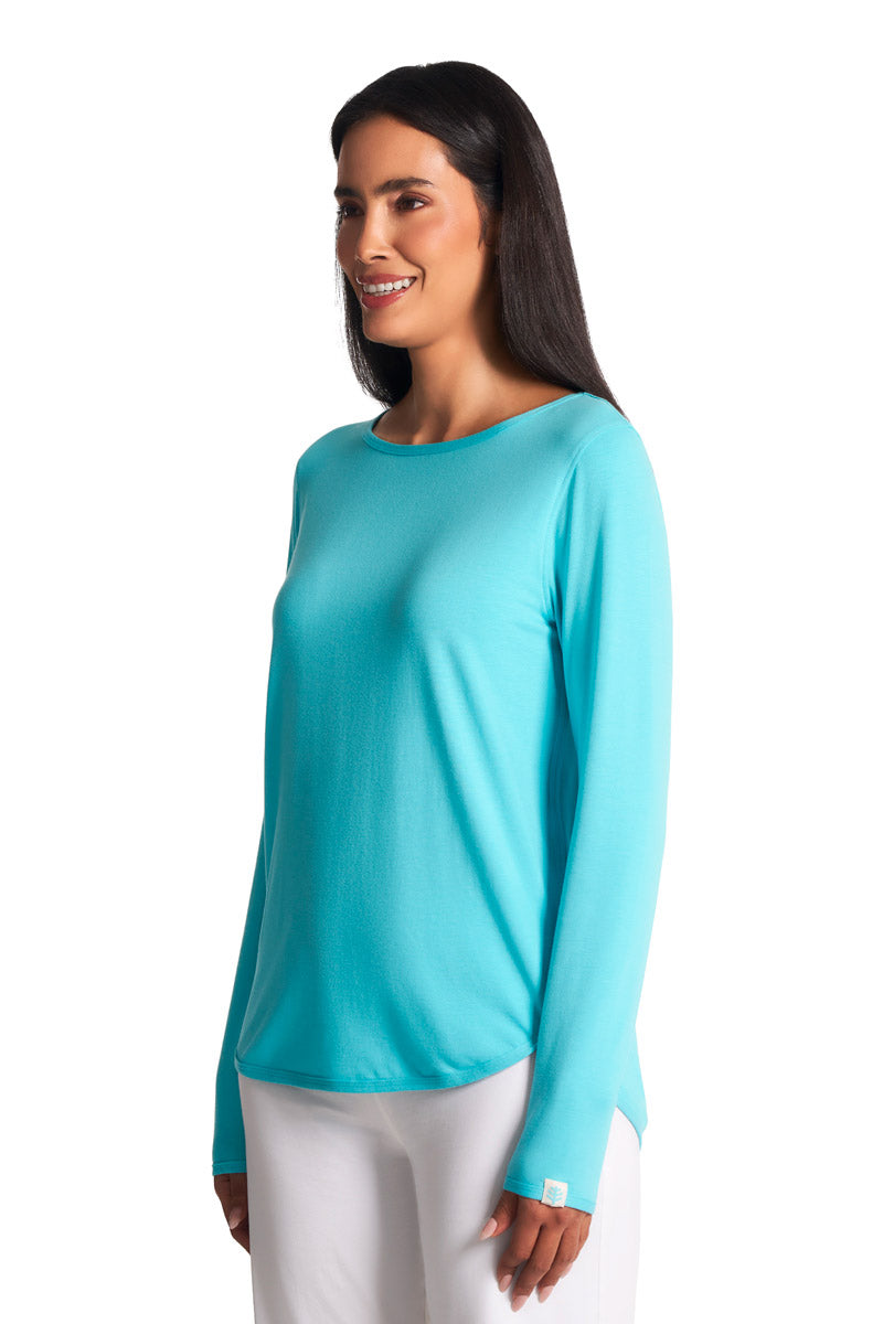 Women's Heyday Side Split Shirt | Blue Curacao