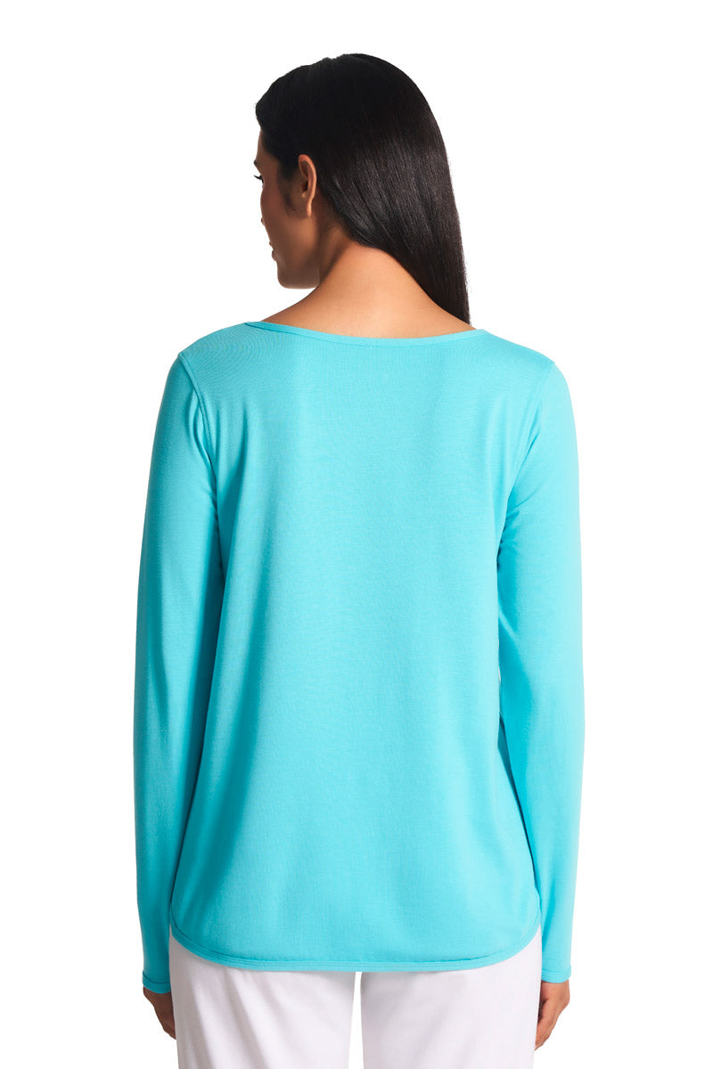 Women's Heyday Side Split Shirt | Blue Curacao