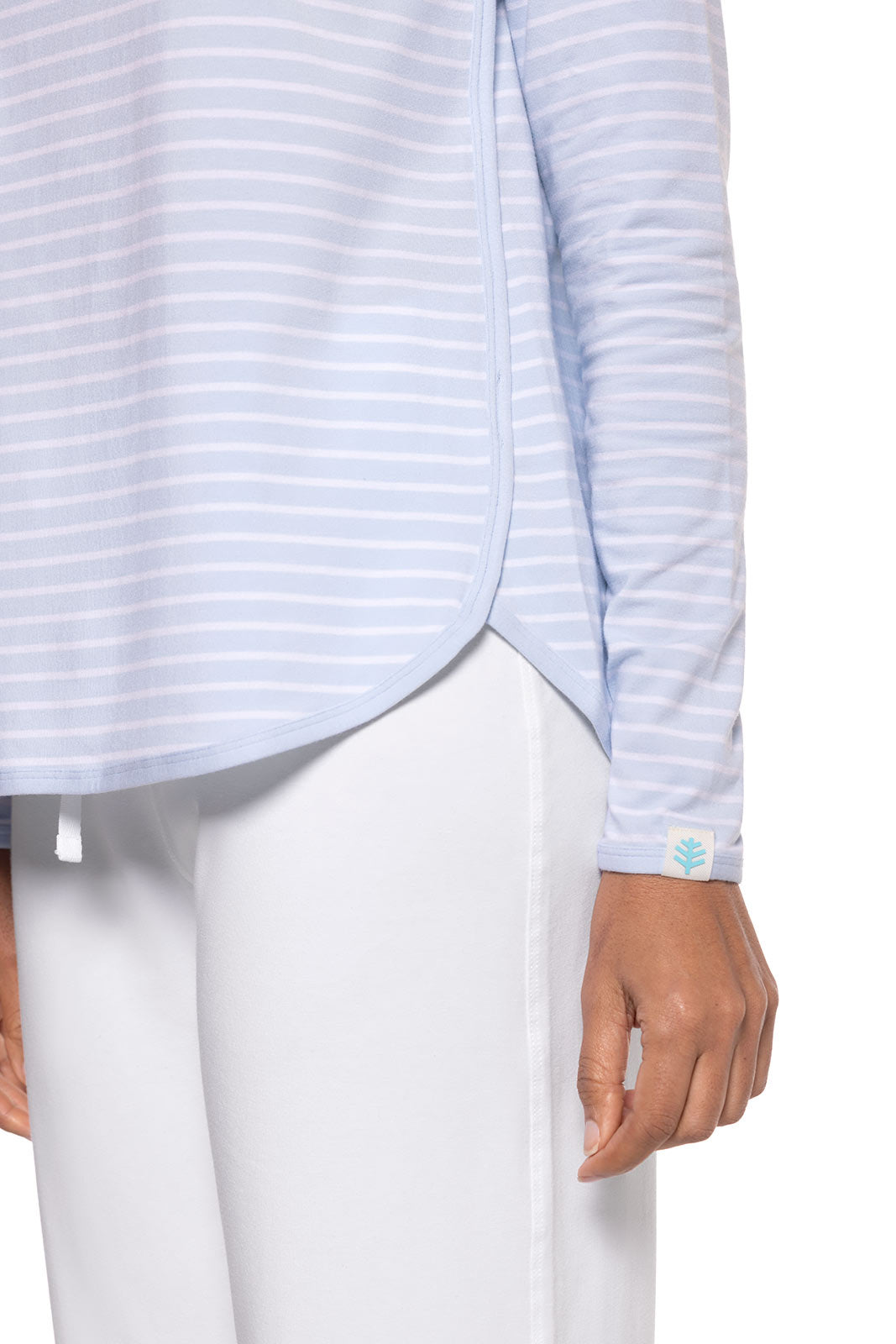 Women's Heyday Side Split Shirt | Skyride/White Stripe