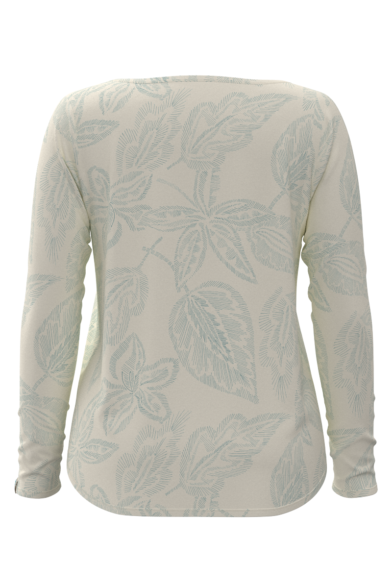 Women's Heyday Side Split Shirt | Vanilla Embroidered Leaves