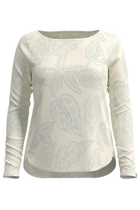 Women's Heyday Side Split Shirt | Vanilla Embroidered Leaves