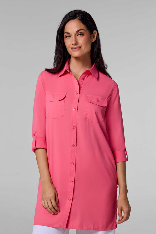 Women's Santorini Tunic Shirt | Sunkist Coral