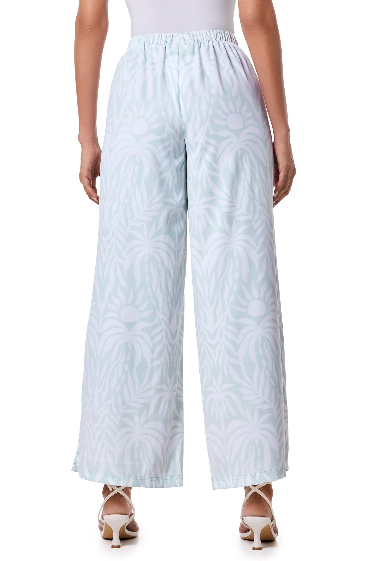 Women's Petra Wide Leg Pants | Misty Aqua American Palm