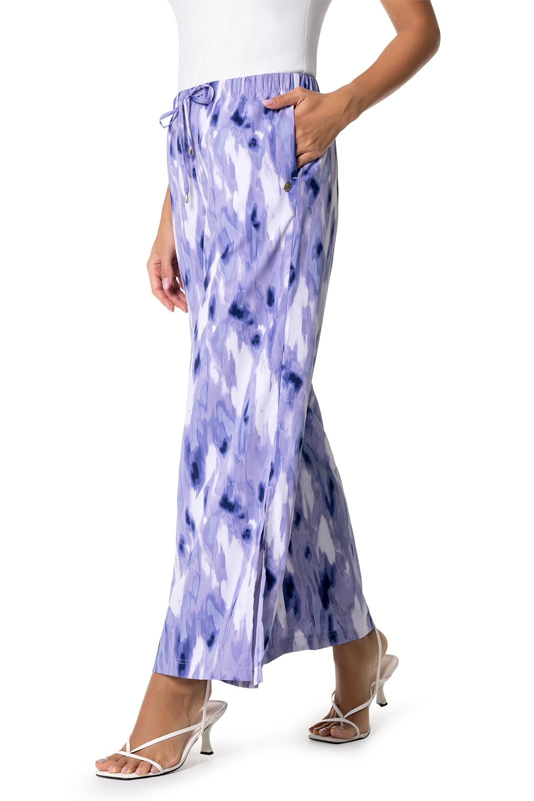 Women's Petra Wide Leg Pants | Future Dusk Icat Watercolor