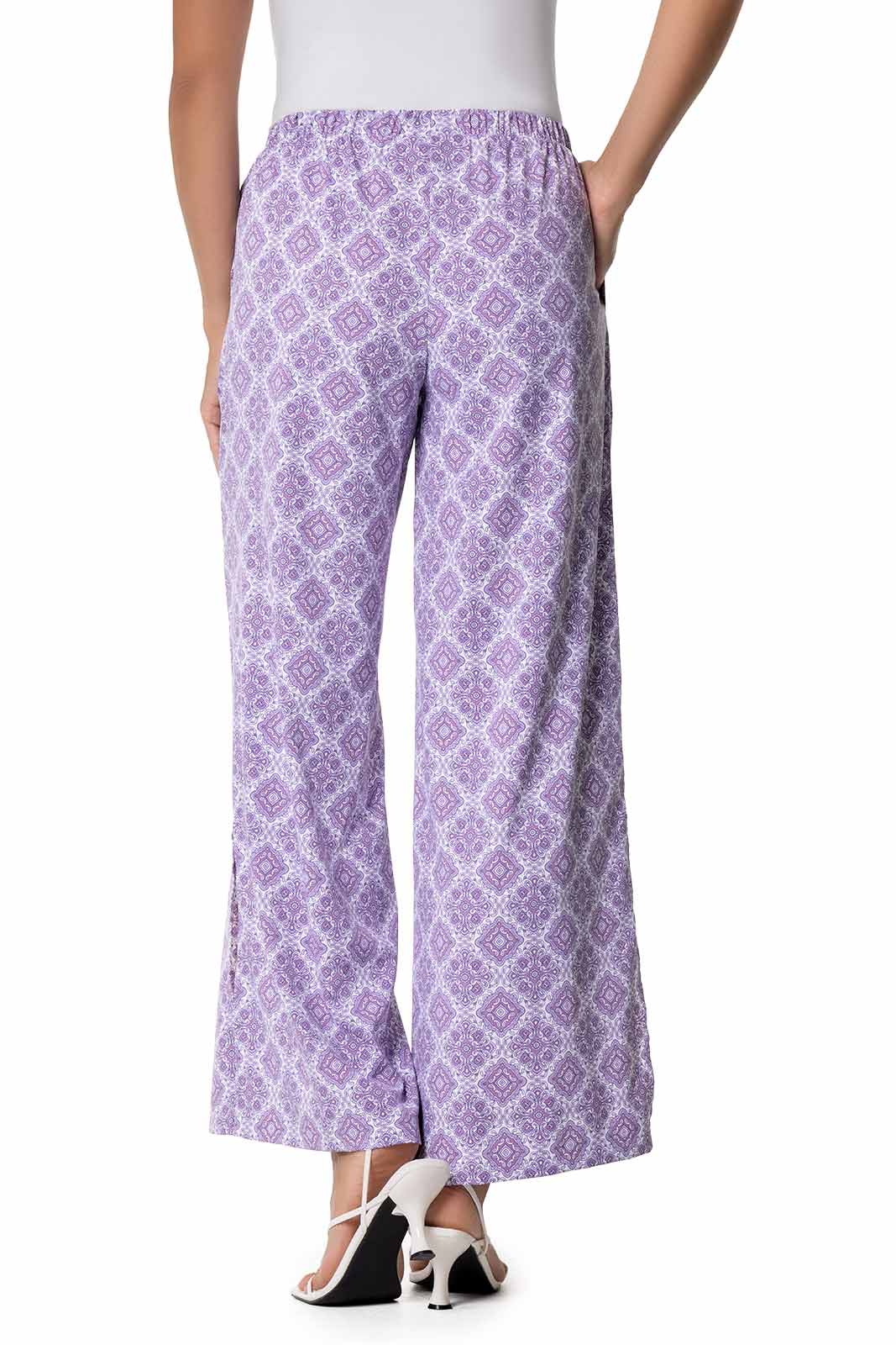 Women's Petra Wide Leg Pants | Lavendula Diamond Mandala