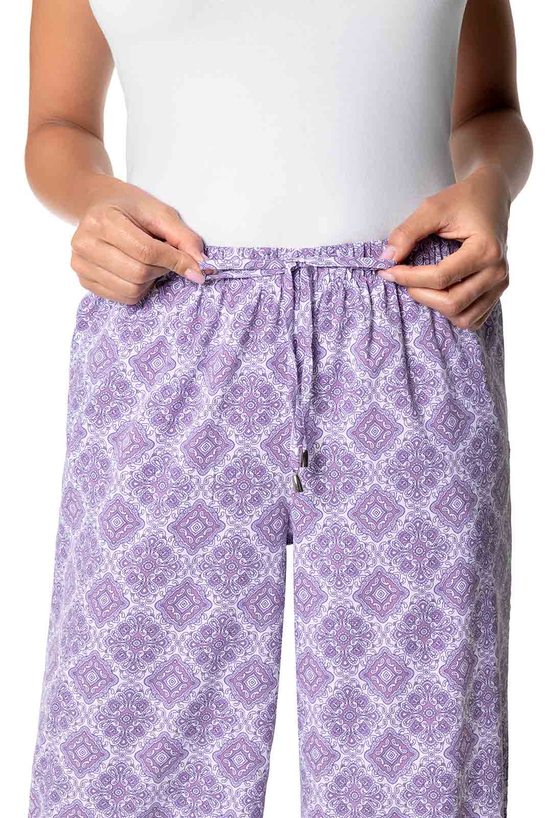 Women's Petra Wide Leg Pants | Lavendula Diamond Mandala