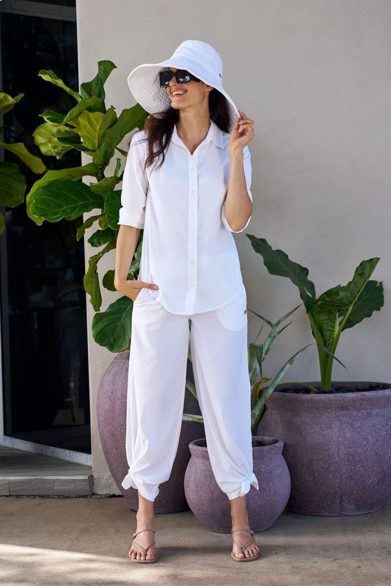 Women's Petra Wide Leg Pants | White