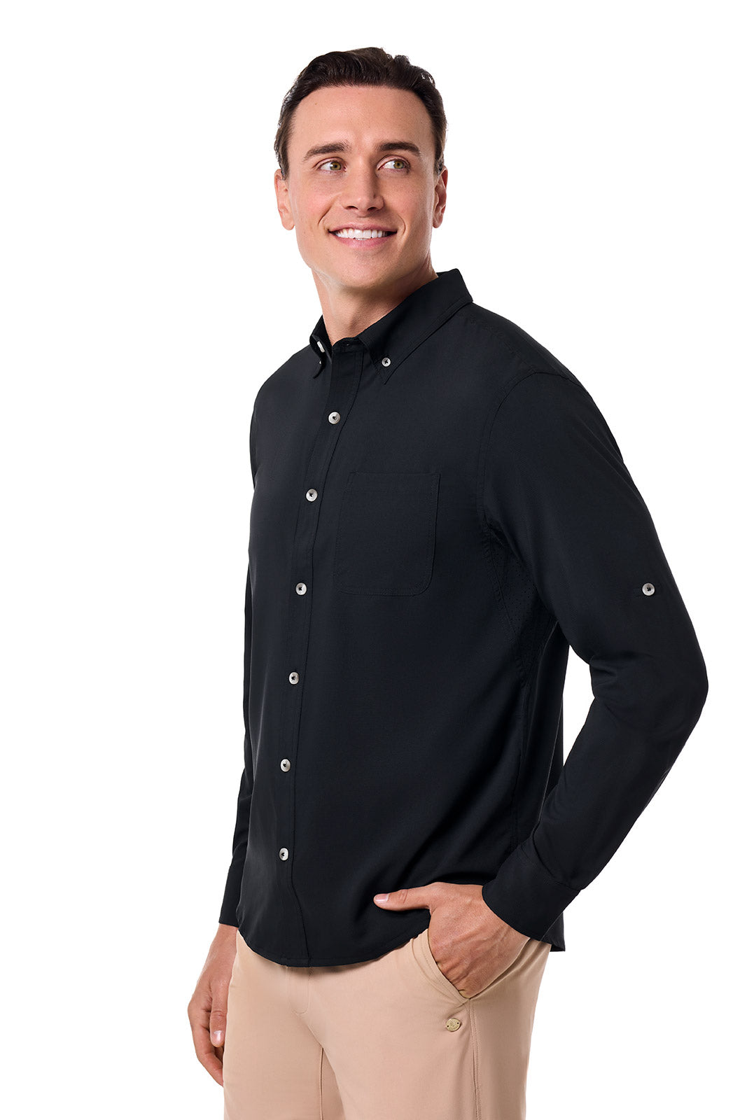 Men's Aricia Long Sleeve Sun Shirt | Black