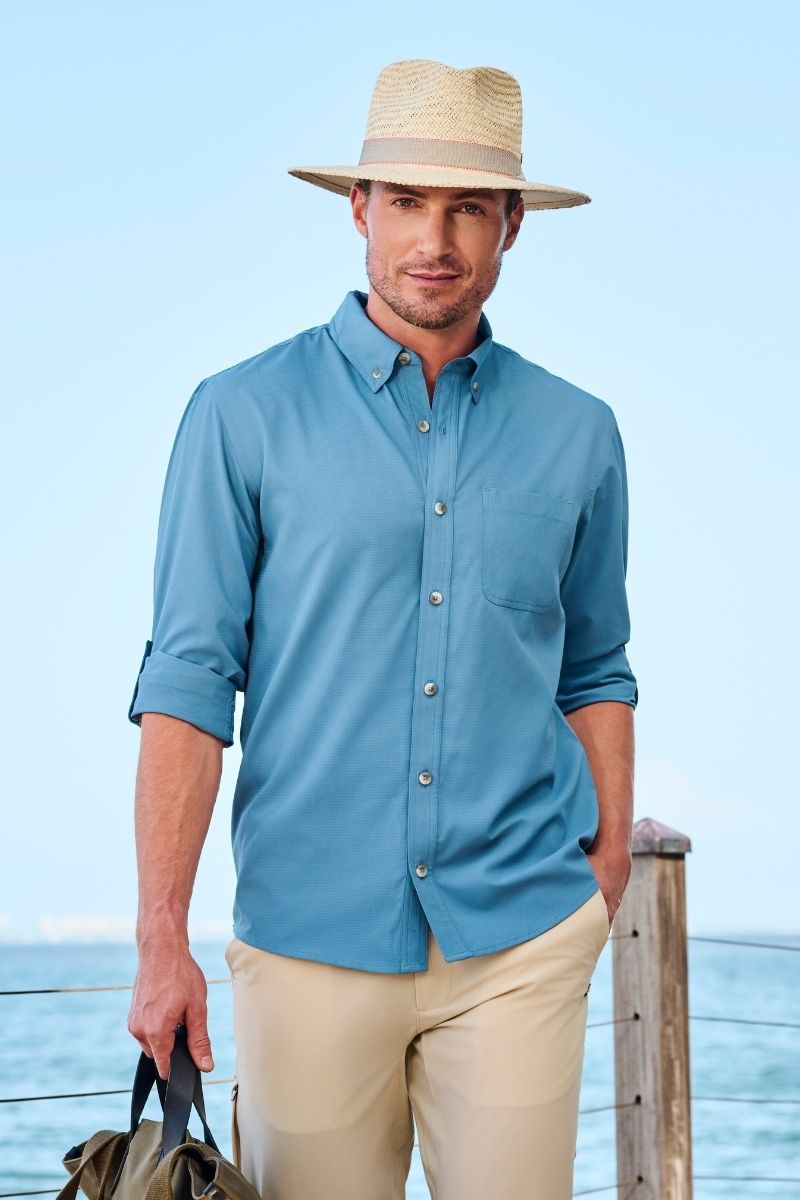Men's Aricia Long Sleeve Sun Shirt | Blue Dusk