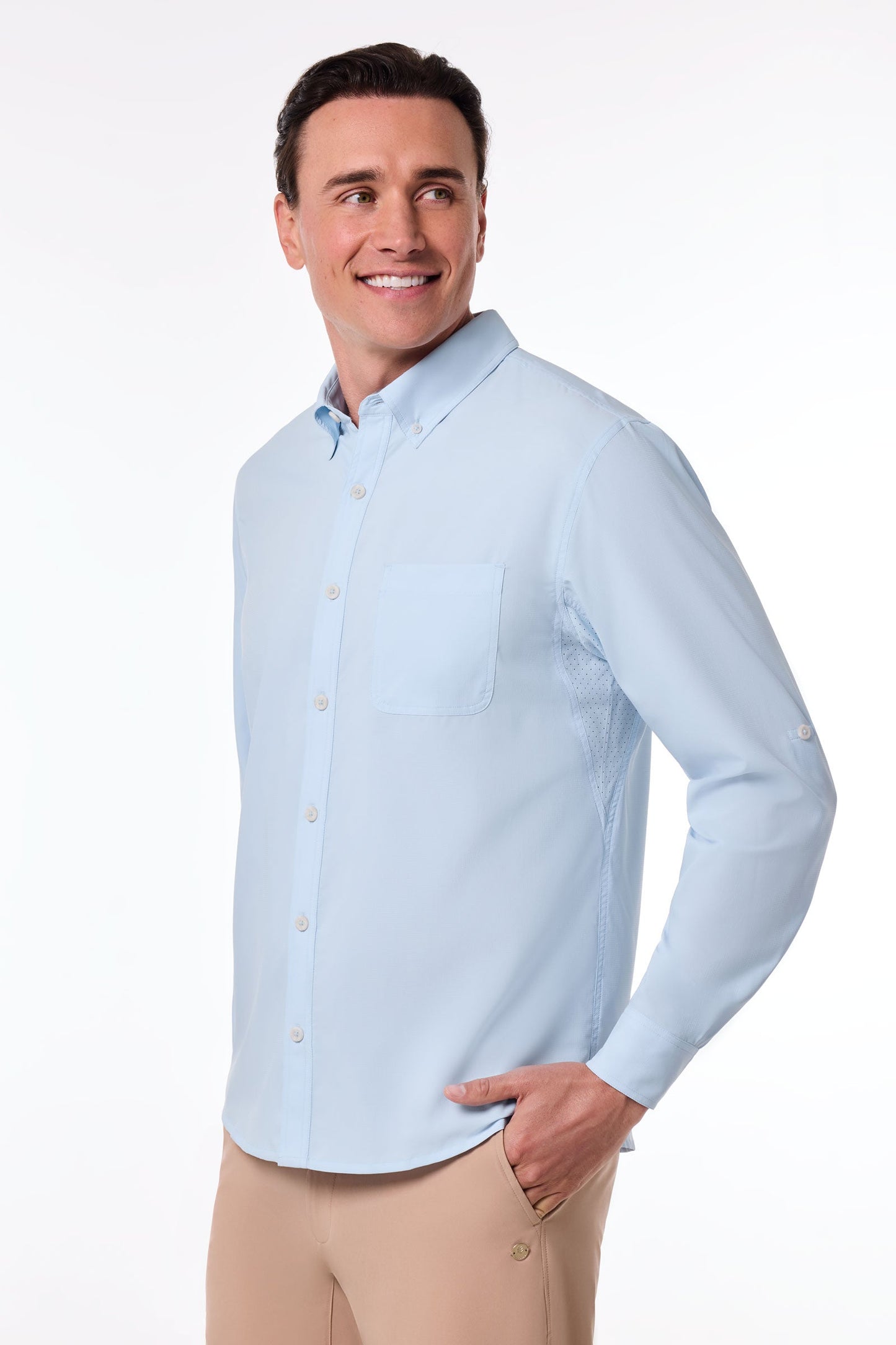 Men's Aricia Long Sleeve Sun Shirt | Light Blue