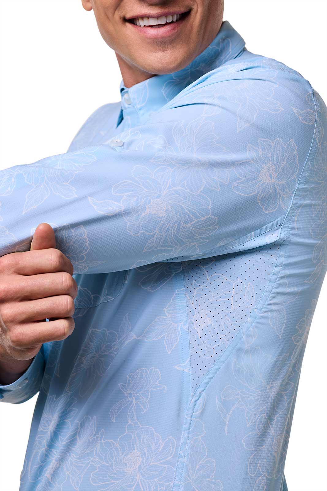 Men's Aricia Long Sleeve Sun Shirt | Skyride Perfect Peony