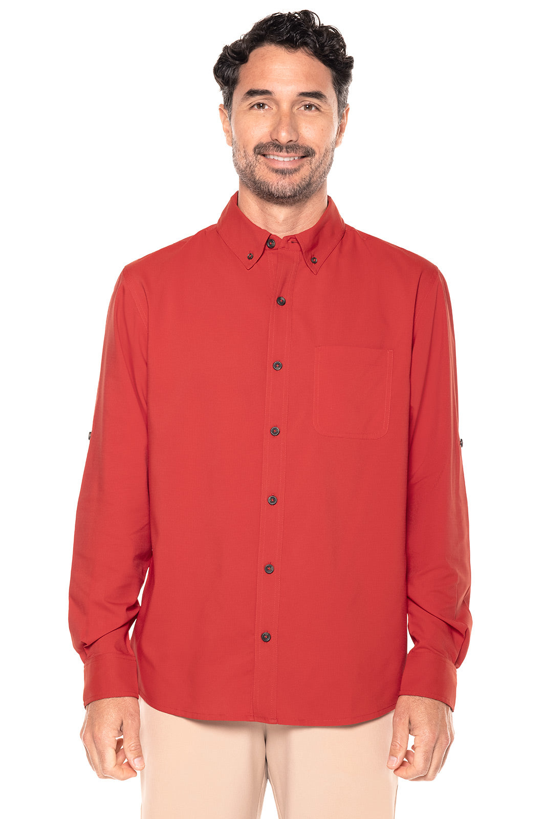Men's Aricia Long Sleeve Sun Shirt | Carmine Red