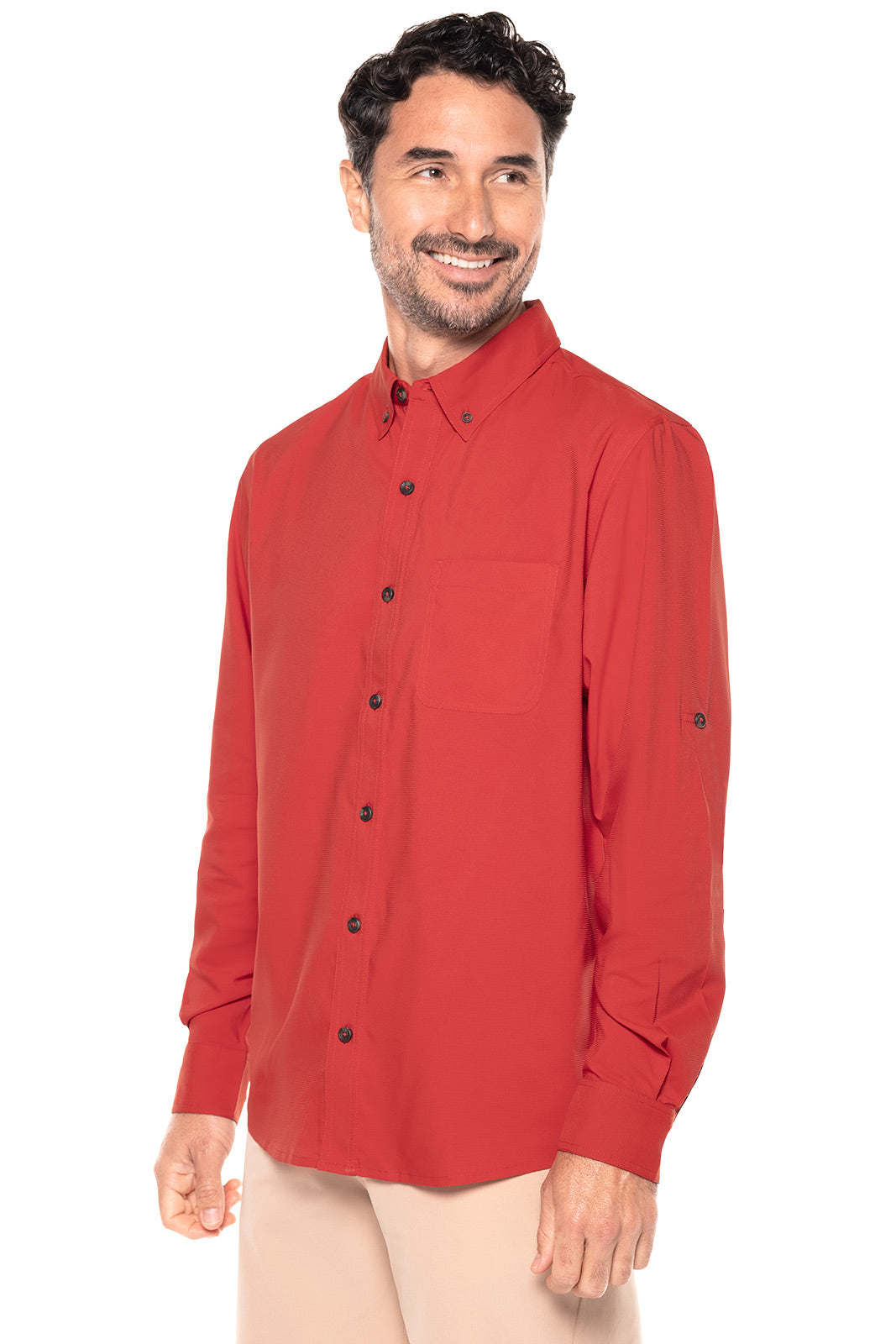 Men's Aricia Long Sleeve Sun Shirt | Carmine Red