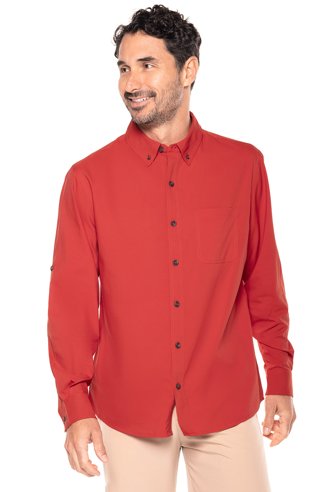 Men's Aricia Long Sleeve Sun Shirt | Carmine Red