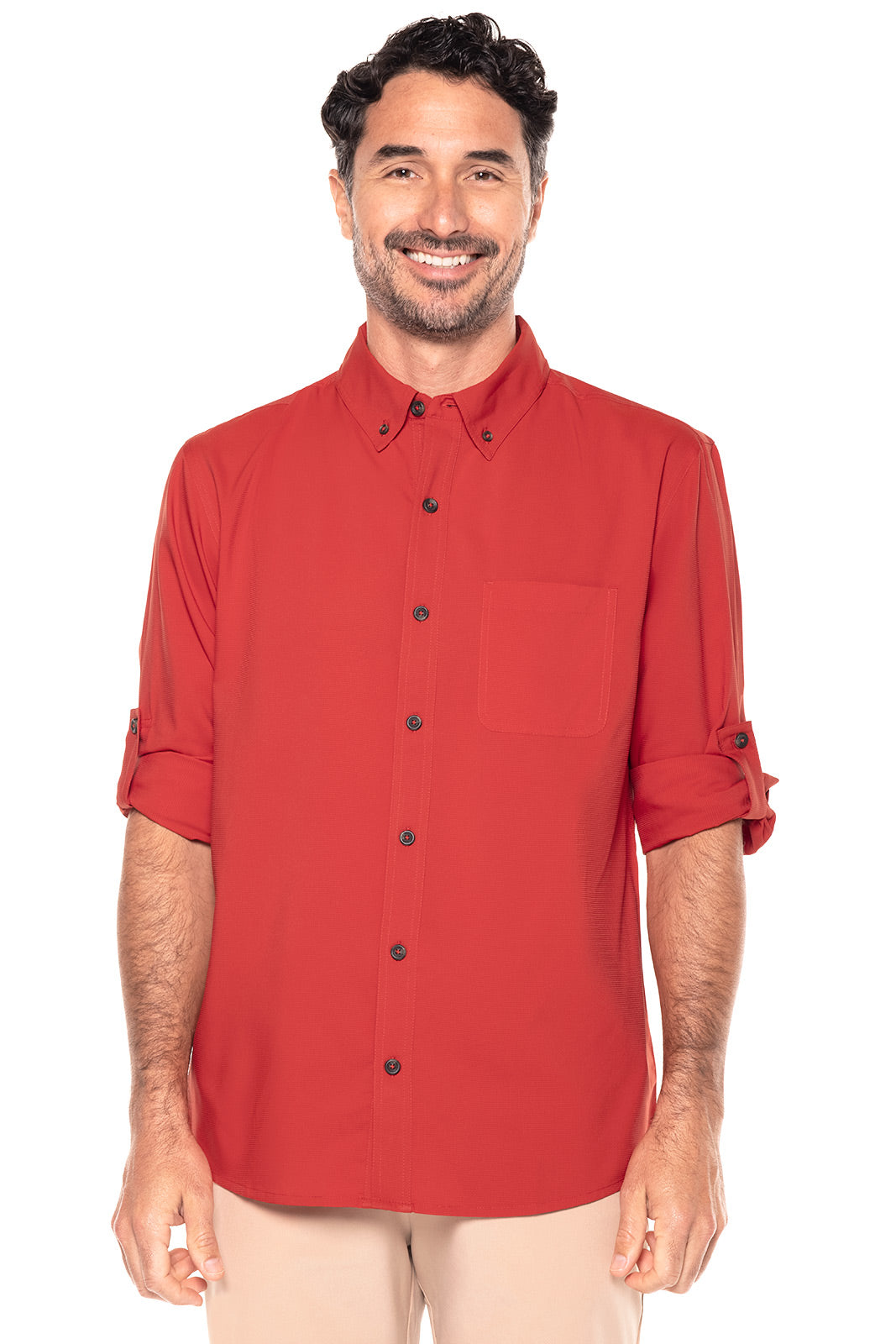 Men's Aricia Long Sleeve Sun Shirt | Carmine Red
