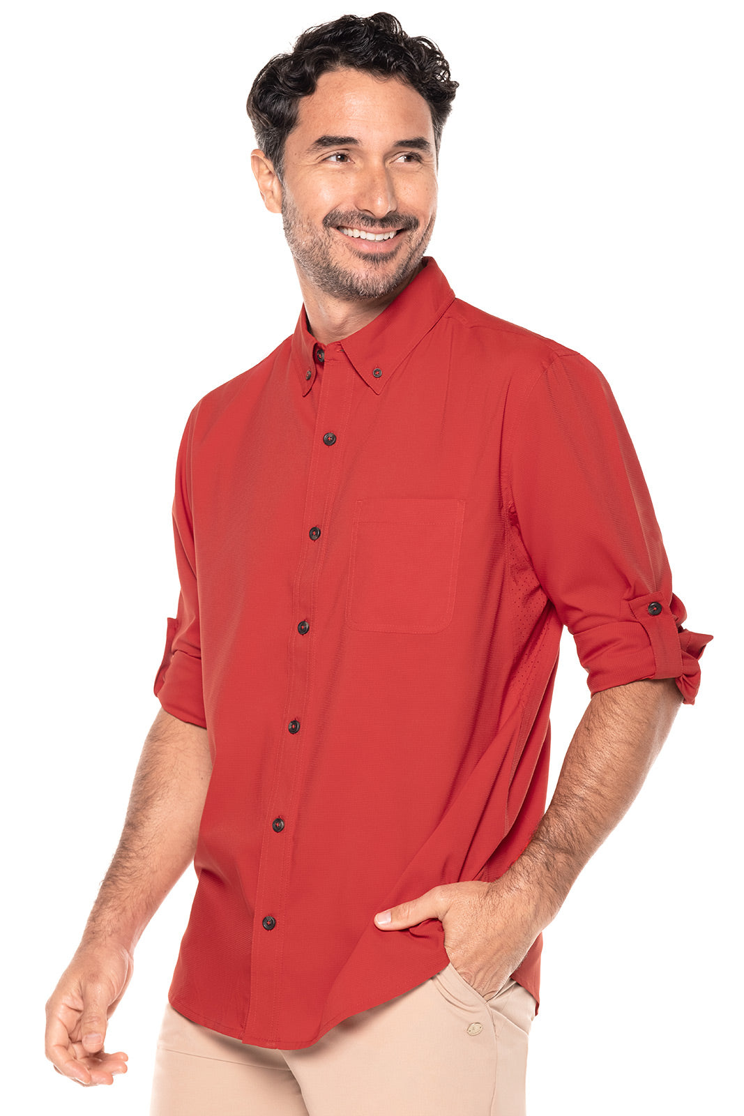 Men's Aricia Long Sleeve Sun Shirt | Carmine Red