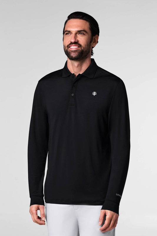 Men's Erodym Long Sleeve Golf Polo | Black