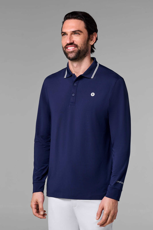 Men's Erodym Long Sleeve Golf Polo | Navy