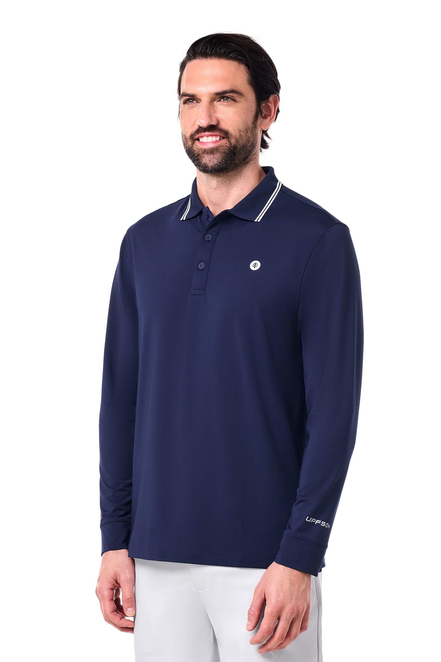 Men's Erodym Long Sleeve Golf Polo | Navy