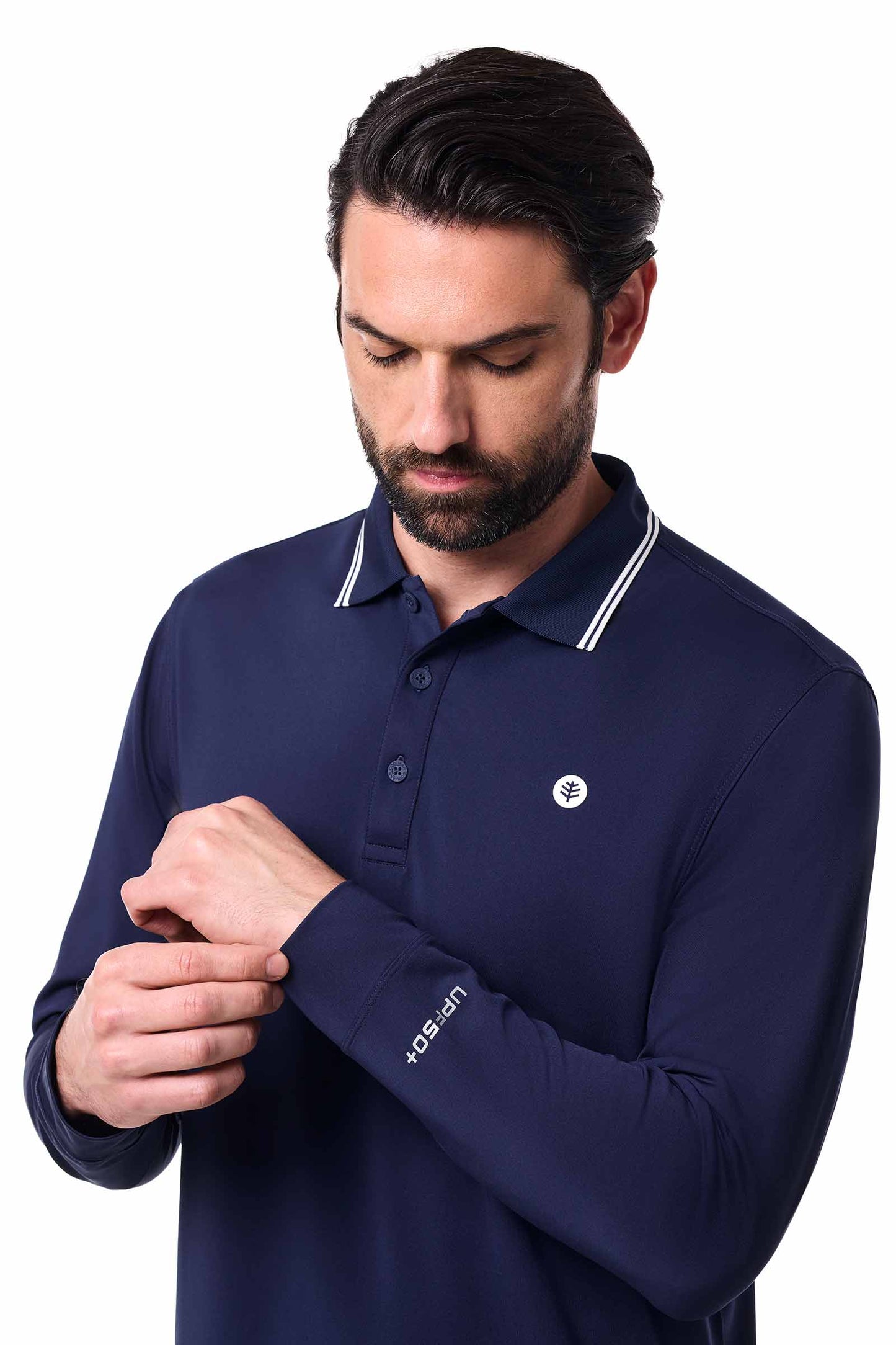 Men's Erodym Long Sleeve Golf Polo | Navy