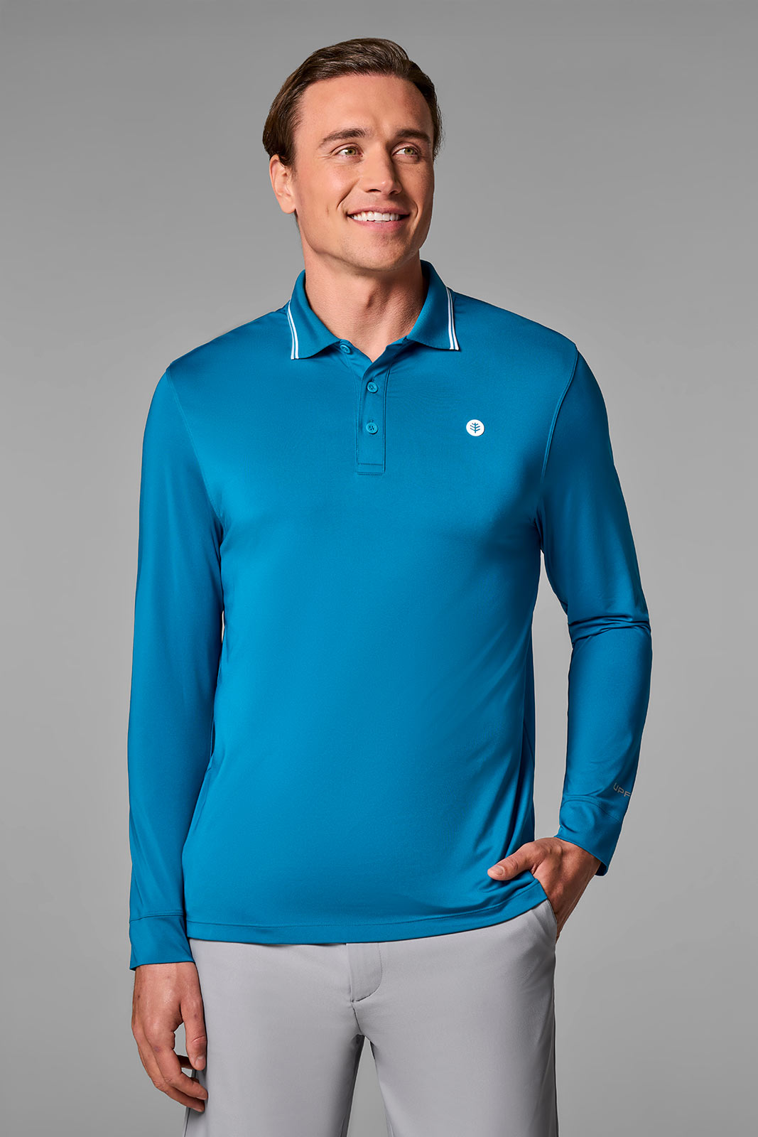 Men's Erodym Long Sleeve Golf Polo | Bluejay