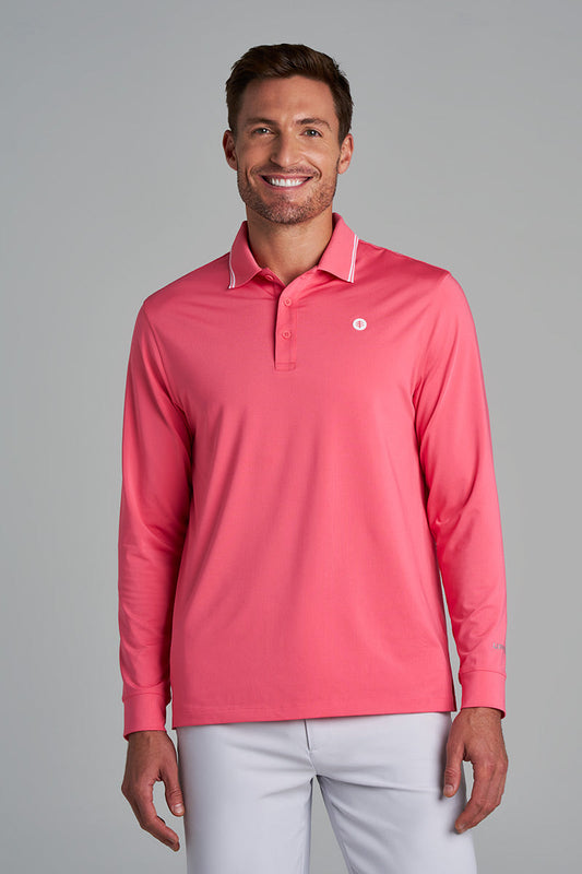 Men's Erodym Long Sleeve Golf Polo | Sunkist Coral