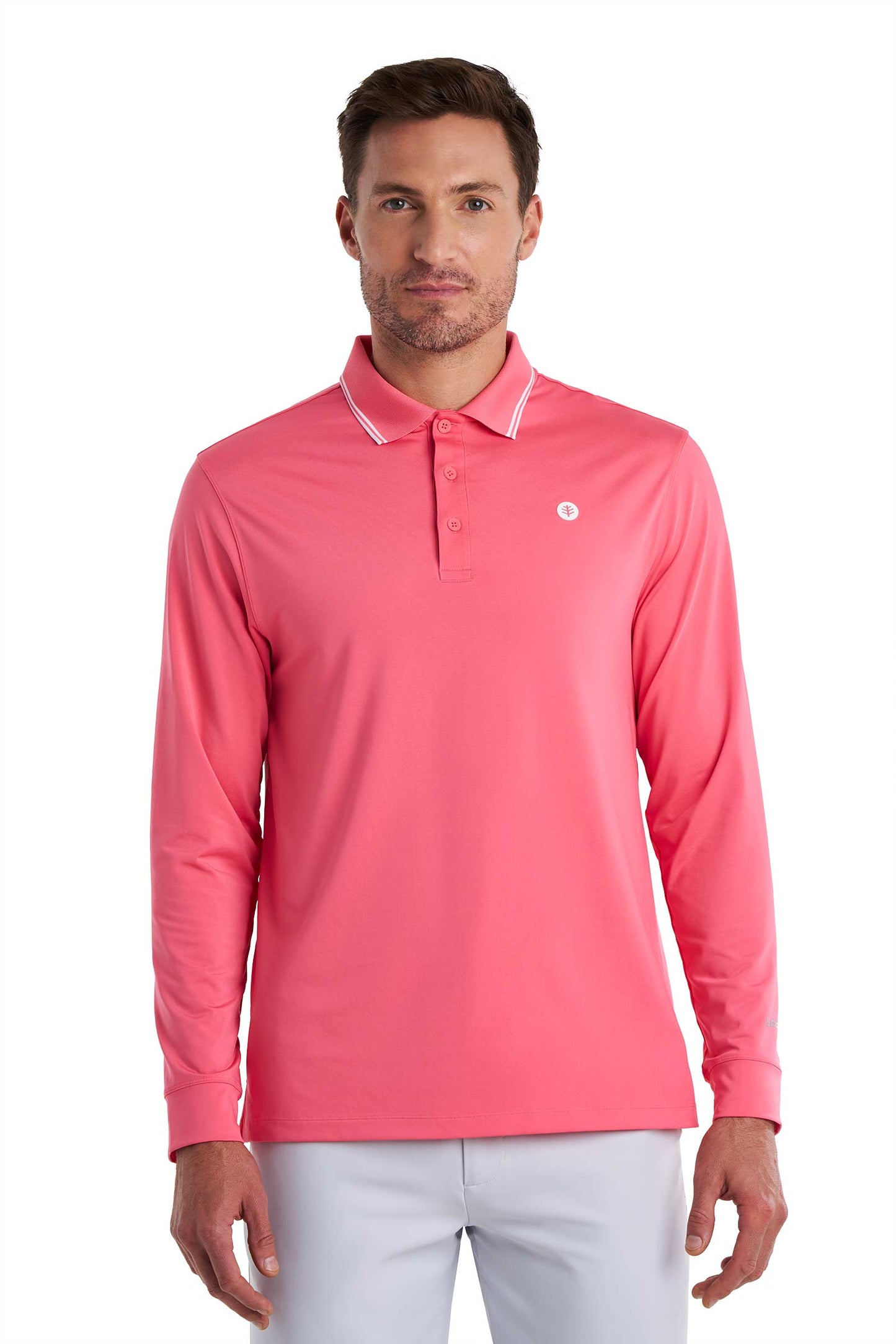 Men's Erodym Long Sleeve Golf Polo | Sunkist Coral
