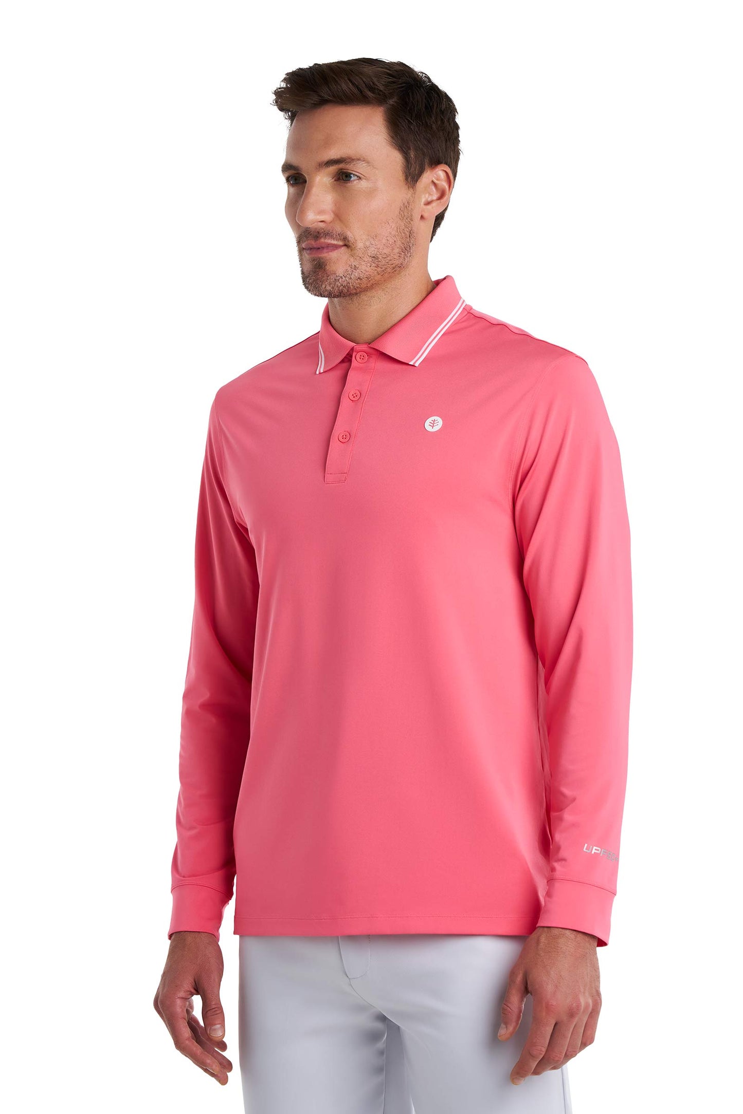 Men's Erodym Long Sleeve Golf Polo | Sunkist Coral