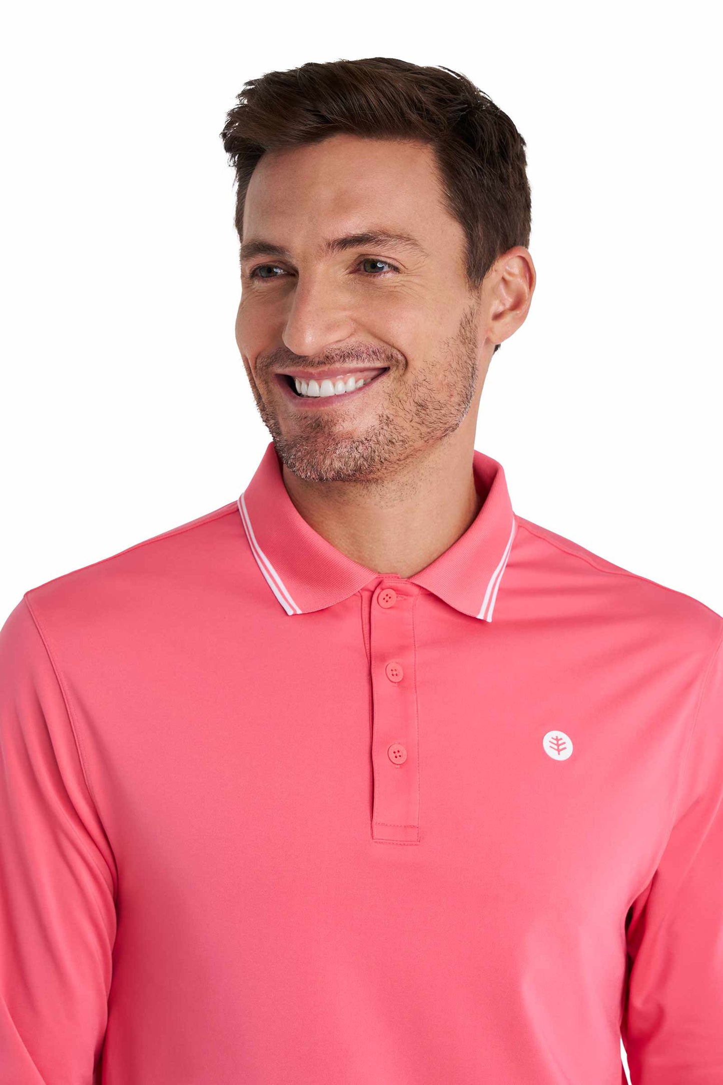 Men's Erodym Long Sleeve Golf Polo | Sunkist Coral