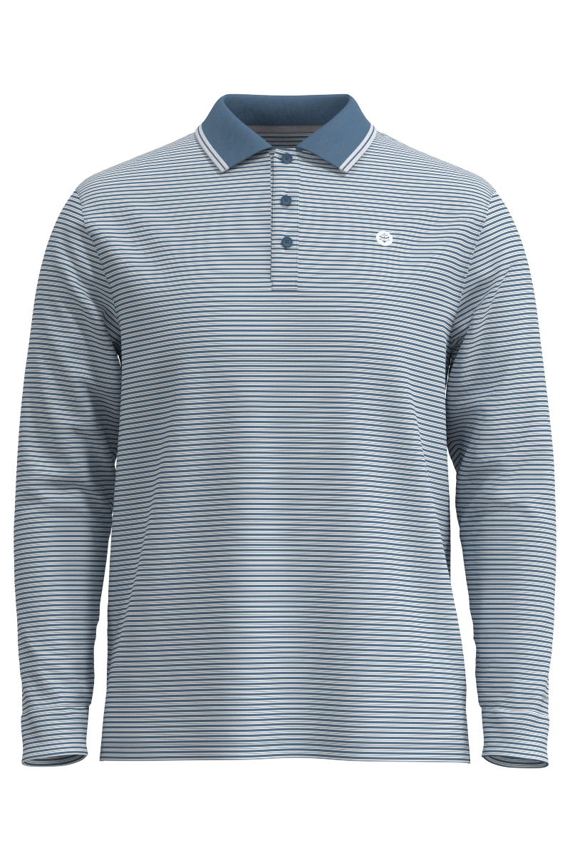 Men's Erodym Long Sleeve Golf Polo | Blue Dusk/White Stripe