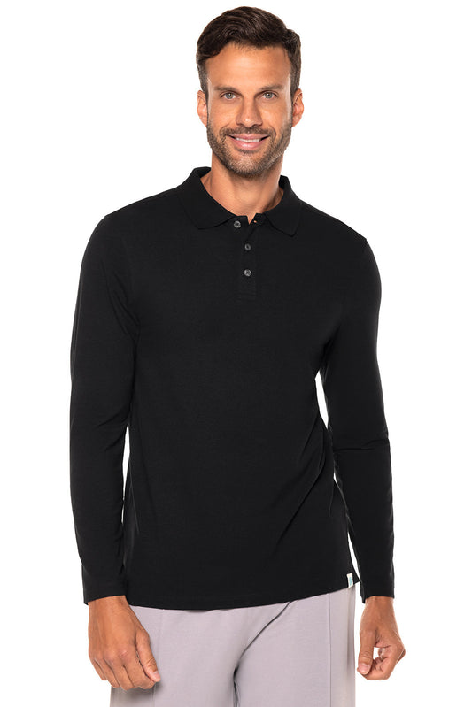 Men's Coppitt Long Sleeve Weekend Polo | Black