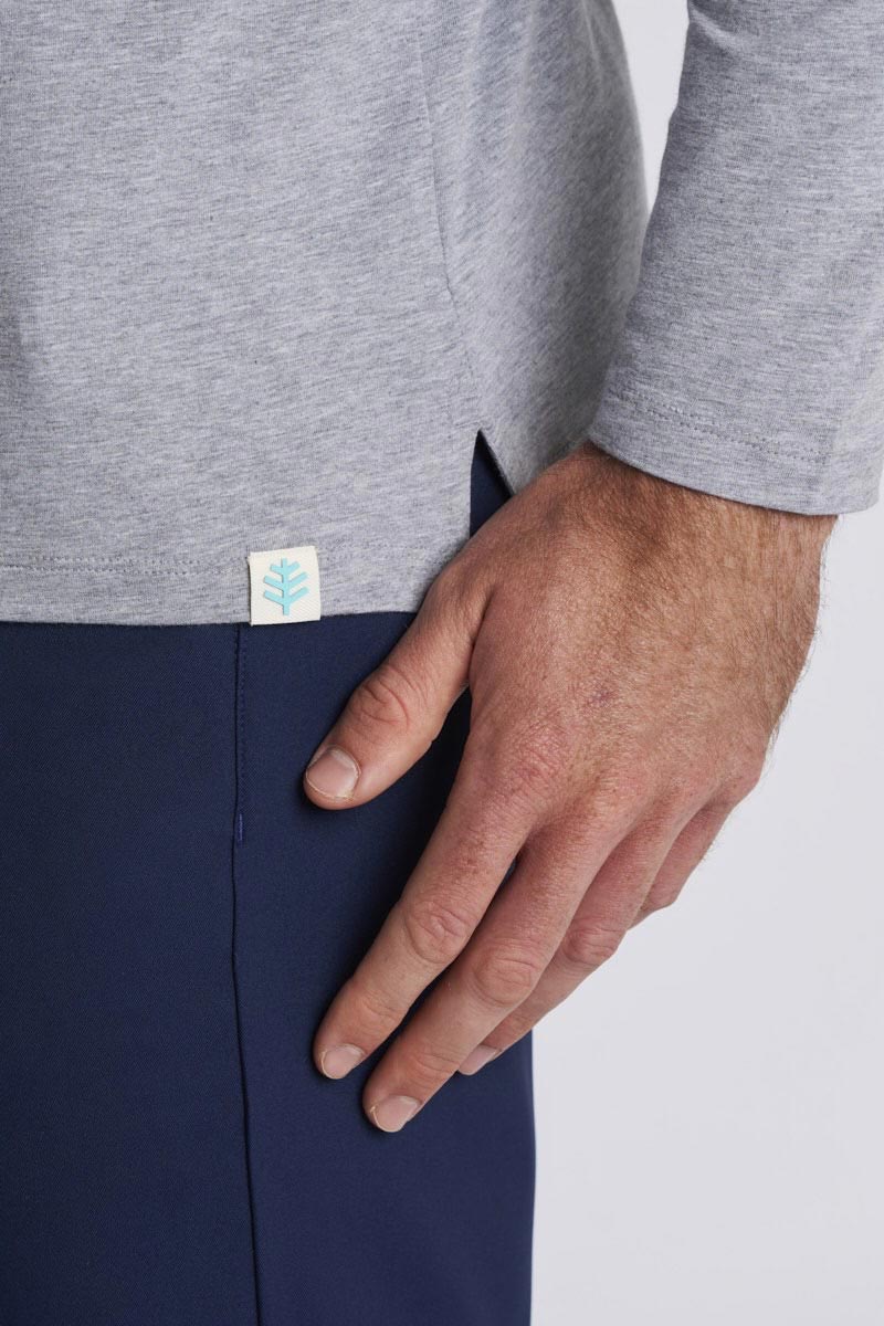 Polo de manga larga para hombre Coppitt Weekend | Gris jaspeado 