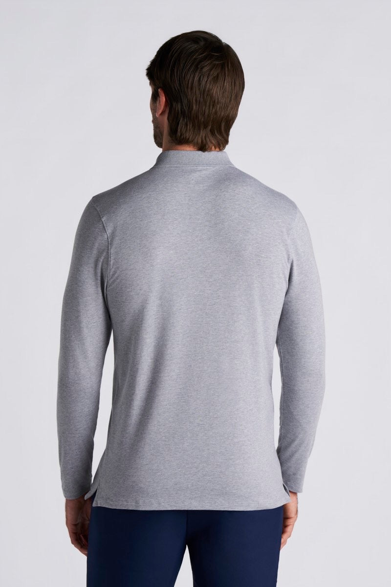 Polo de manga larga para hombre Coppitt Weekend | Gris jaspeado 