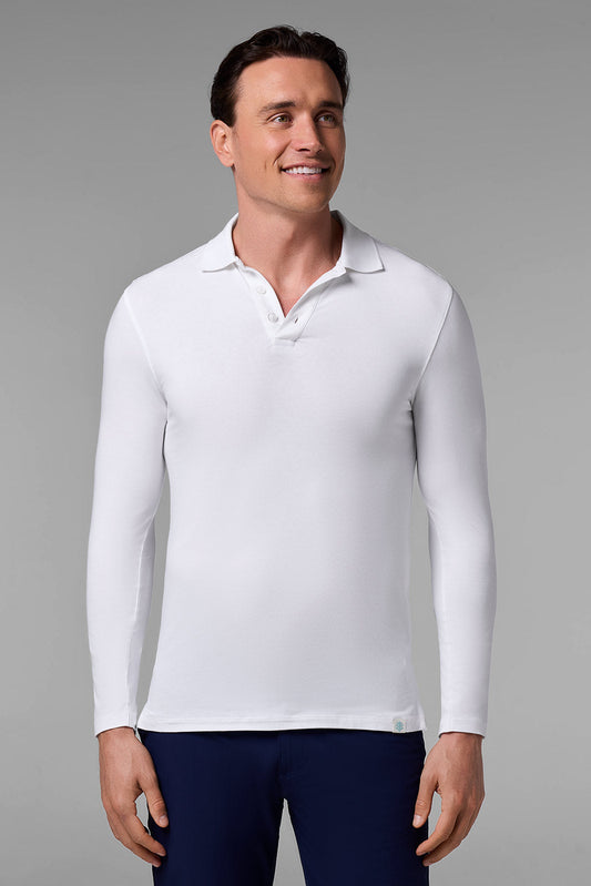 Men's Coppitt Long Sleeve Weekend Polo | White