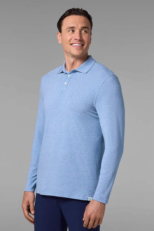 Men's Coppitt Long Sleeve Weekend Polo | Light Blue