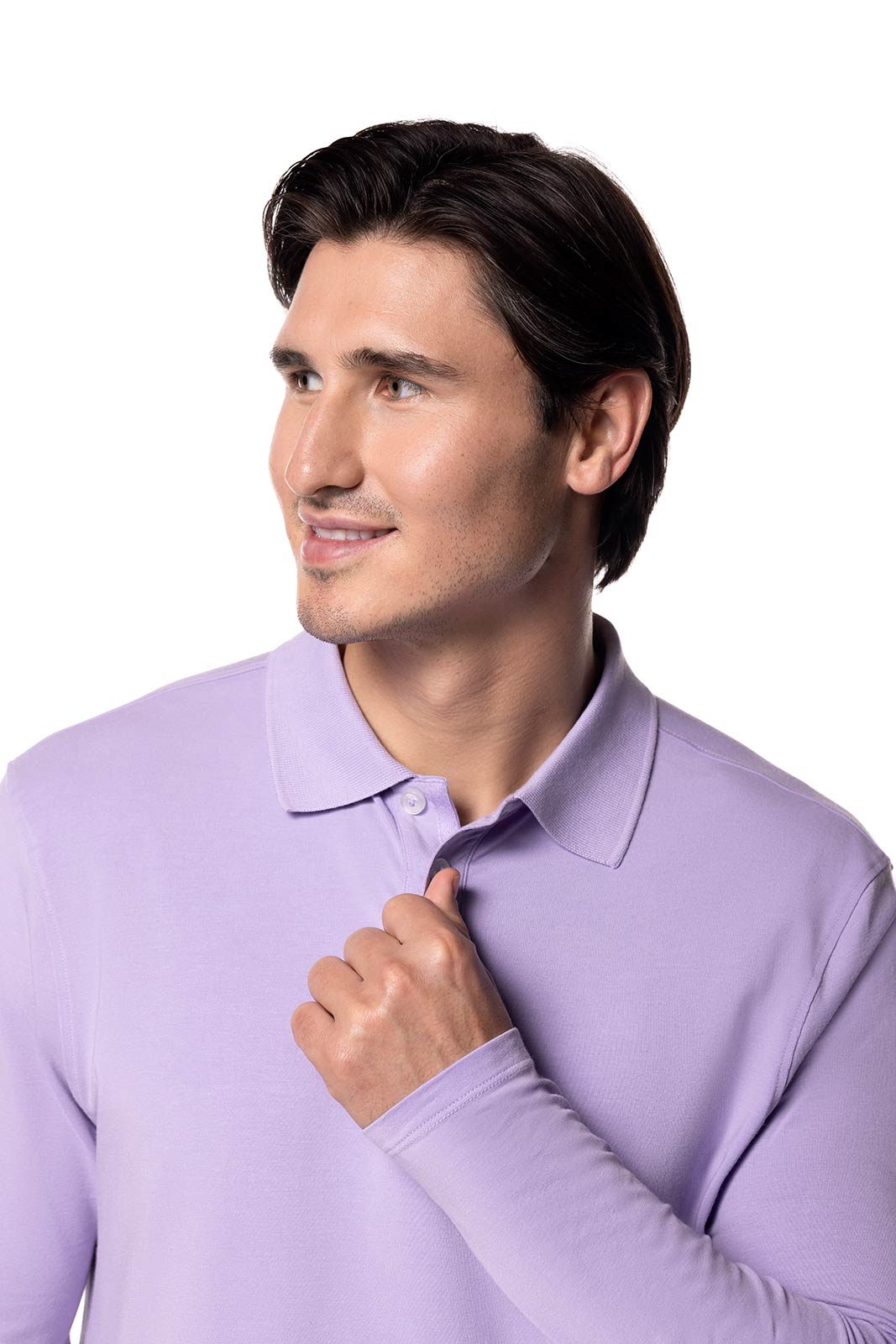 Men's Coppitt Long Sleeve Weekend Polo | Lavendula