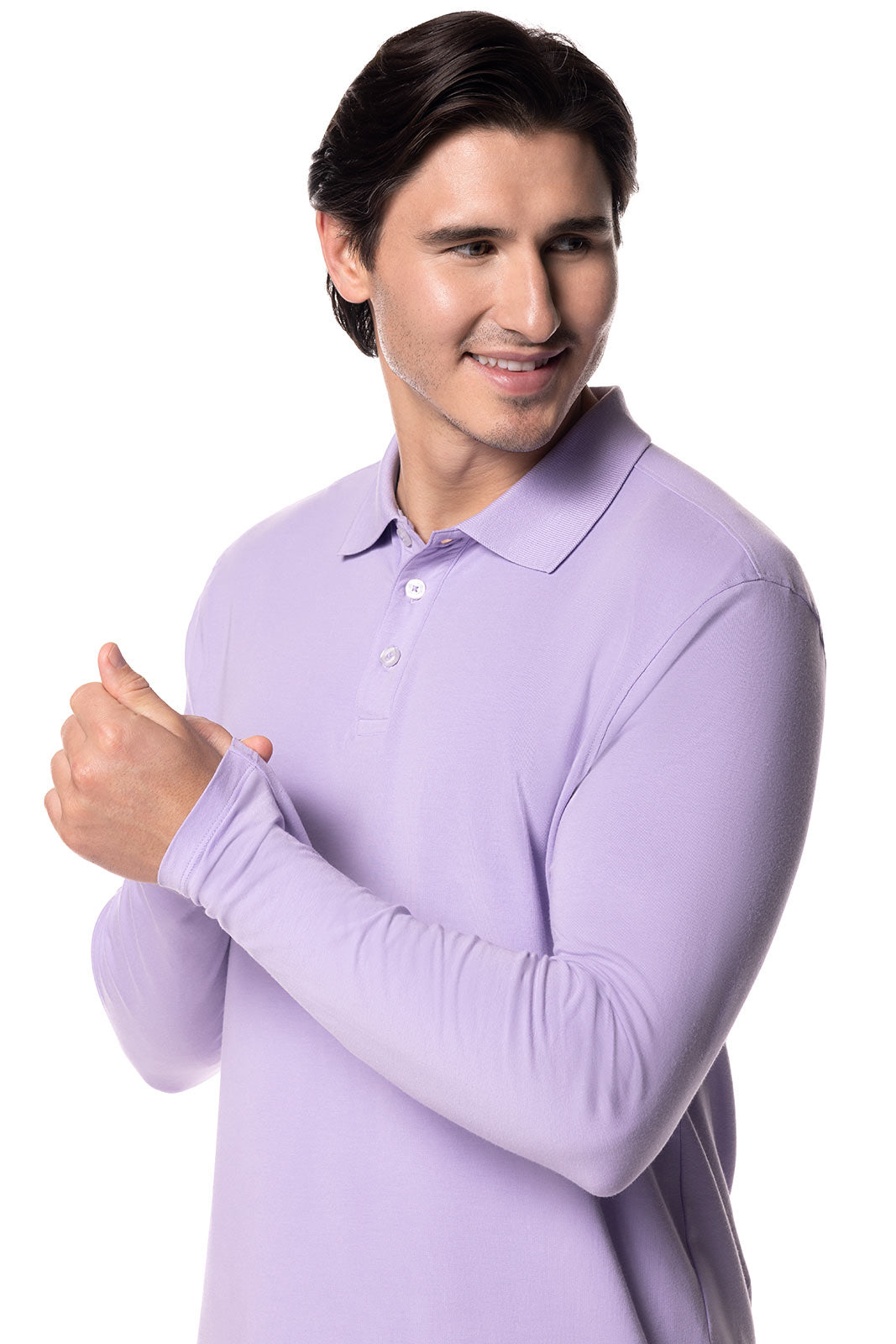 Men's Coppitt Long Sleeve Weekend Polo | Lavendula