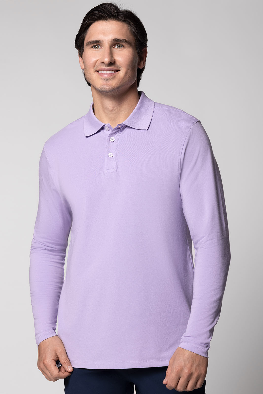 Men's Coppitt Long Sleeve Weekend Polo | Lavendula