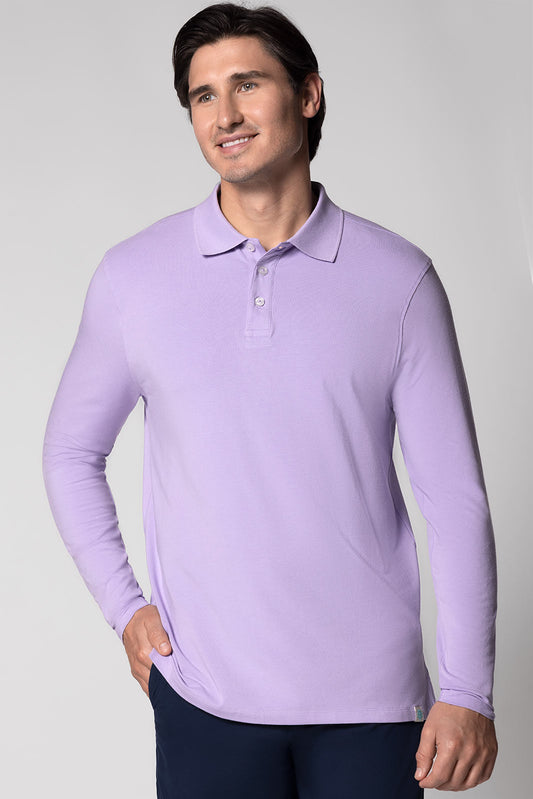 Men's Coppitt Long Sleeve Weekend Polo | Lavendula
