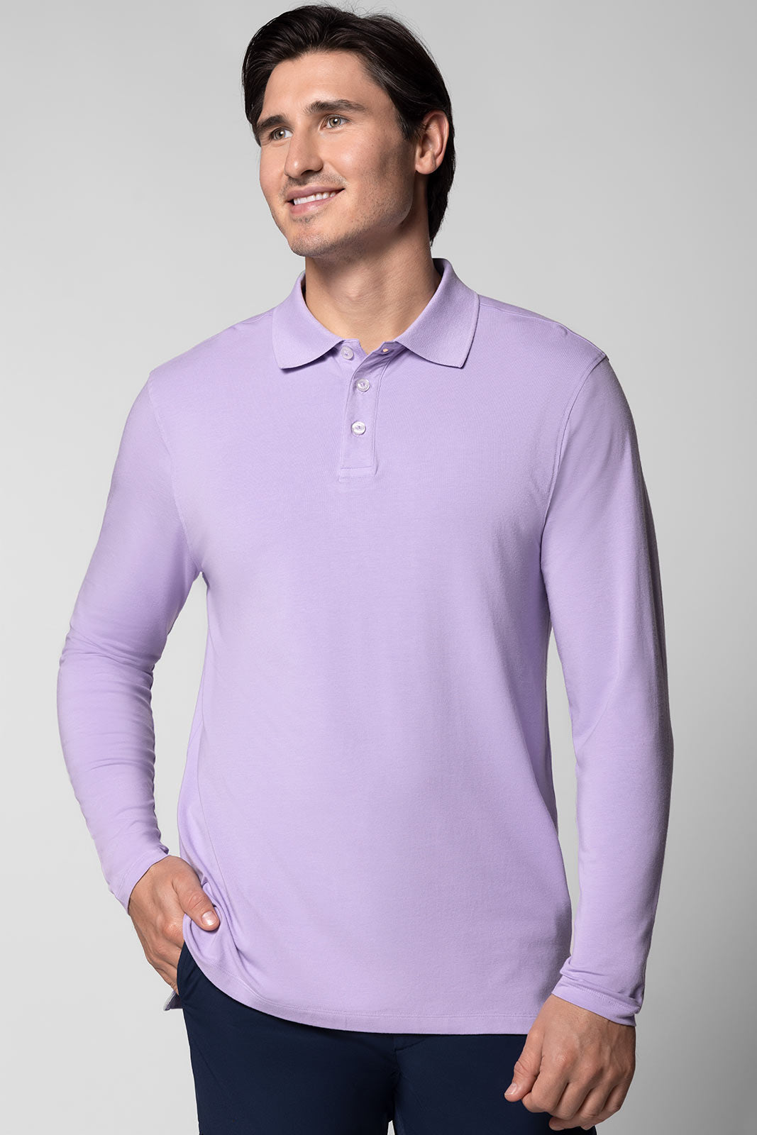 Men's Coppitt Long Sleeve Weekend Polo | Lavendula