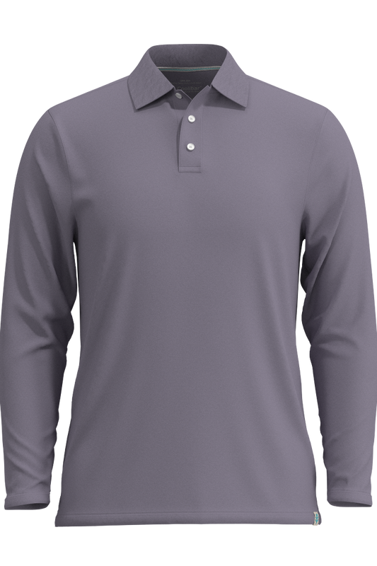 Men's Coppitt Long Sleeve Weekend Polo | Lavender Grey