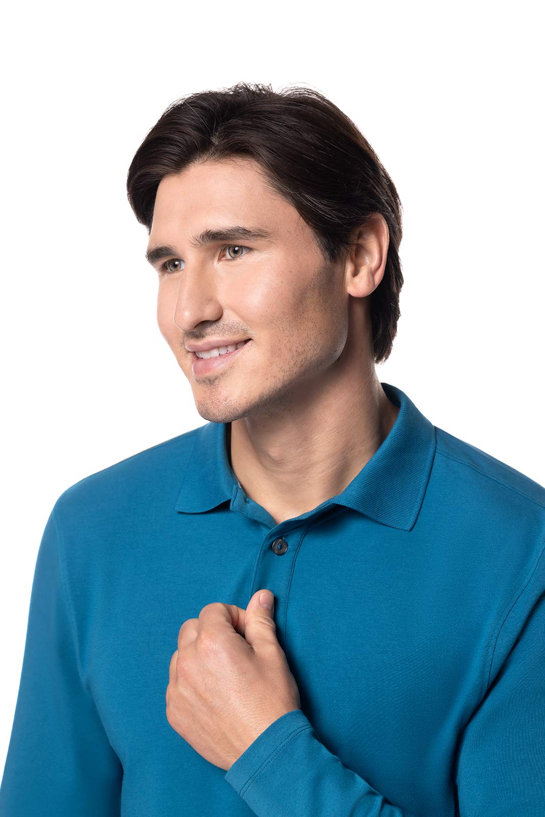 Men's Coppitt Long Sleeve Weekend Polo | Bluejay