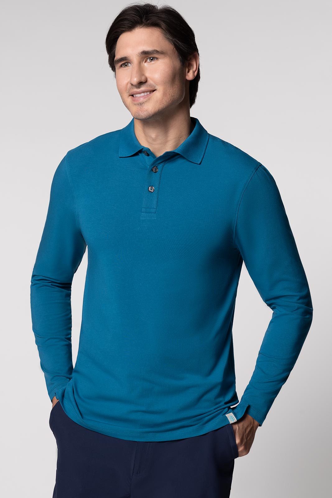 Men's Coppitt Long Sleeve Weekend Polo | Bluejay