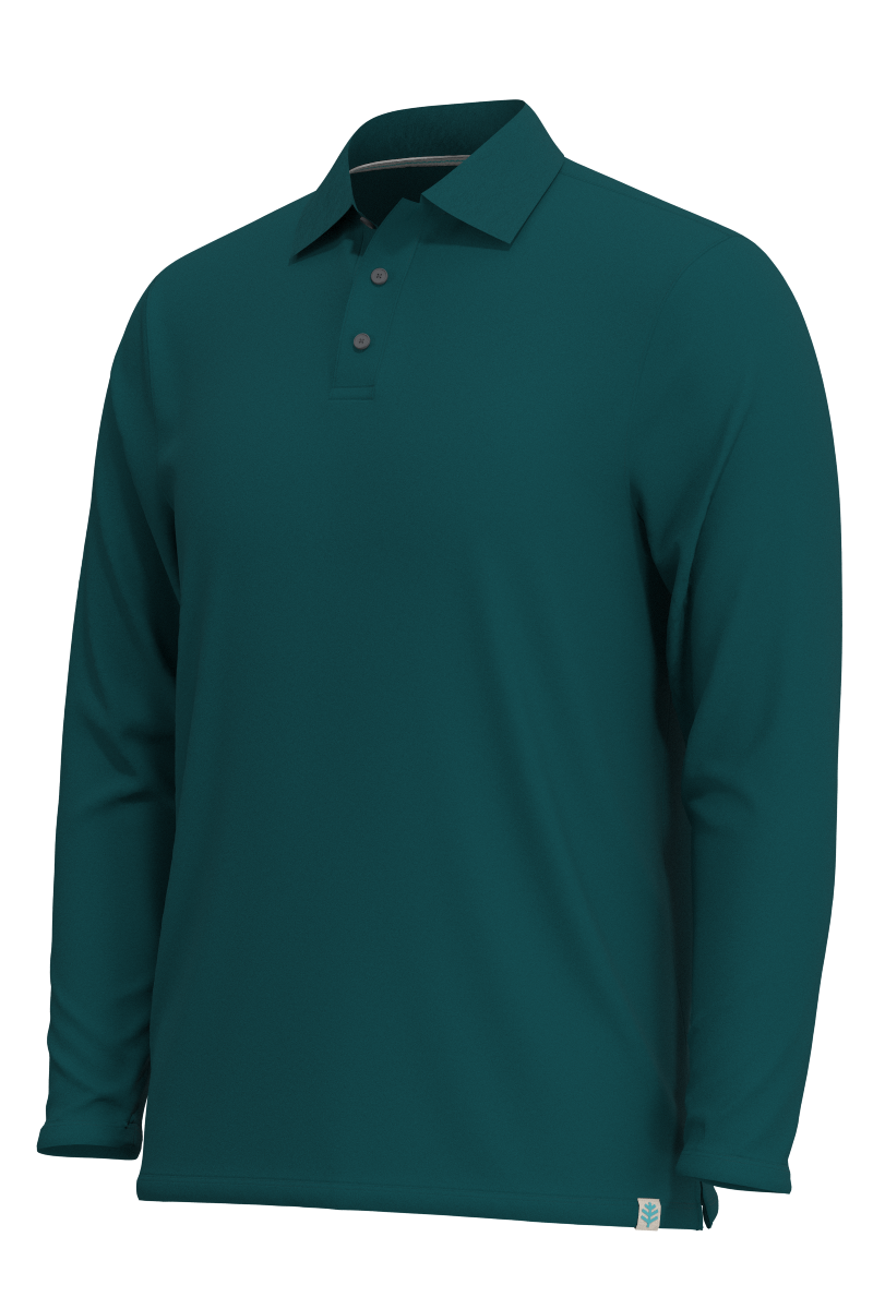 Men's Coppitt Long Sleeve Weekend Polo | Transformative Teal