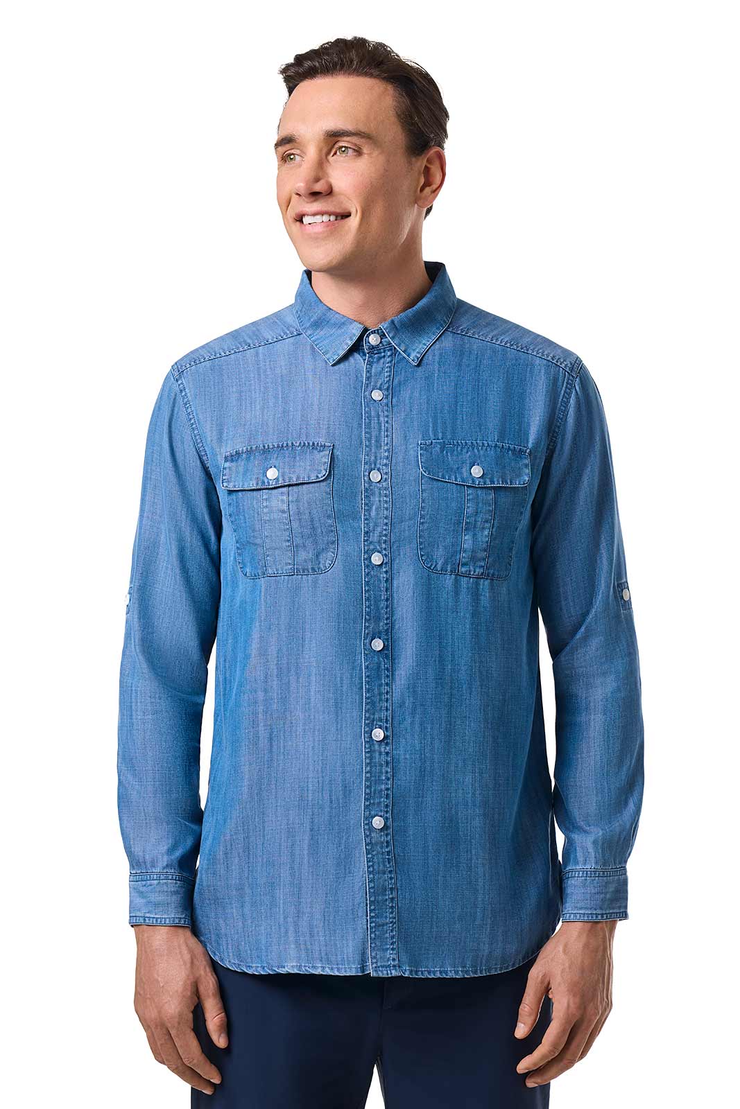 Men's Carson Chambray Shirt | Light Indigo Chambray