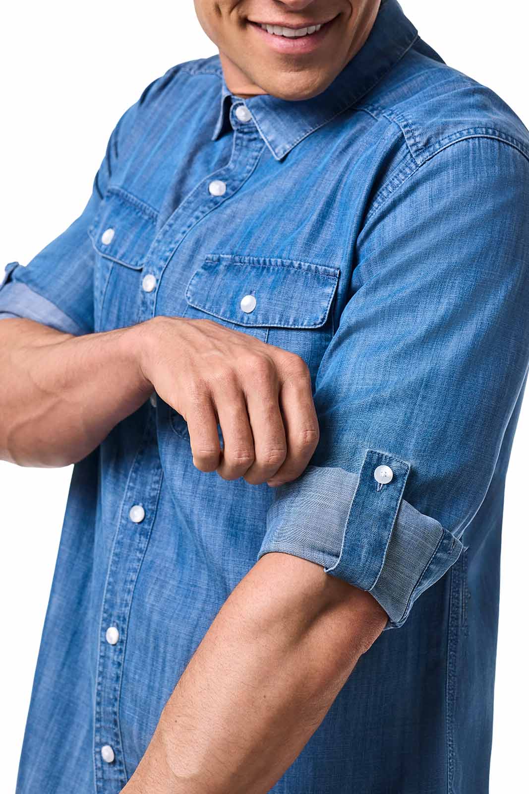 Men's Carson Chambray Shirt | Light Indigo Chambray