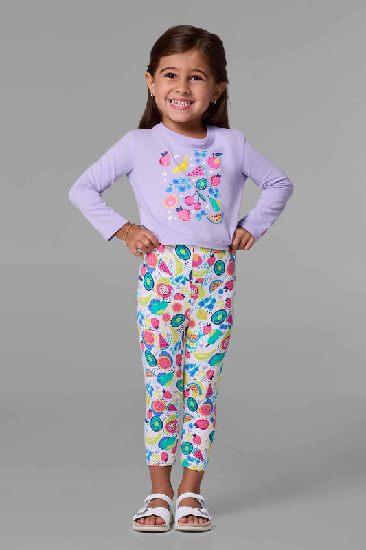 Kid's Coco Plum Everyday Long Sleeve T-Shirt | Lavendula Fruit Party