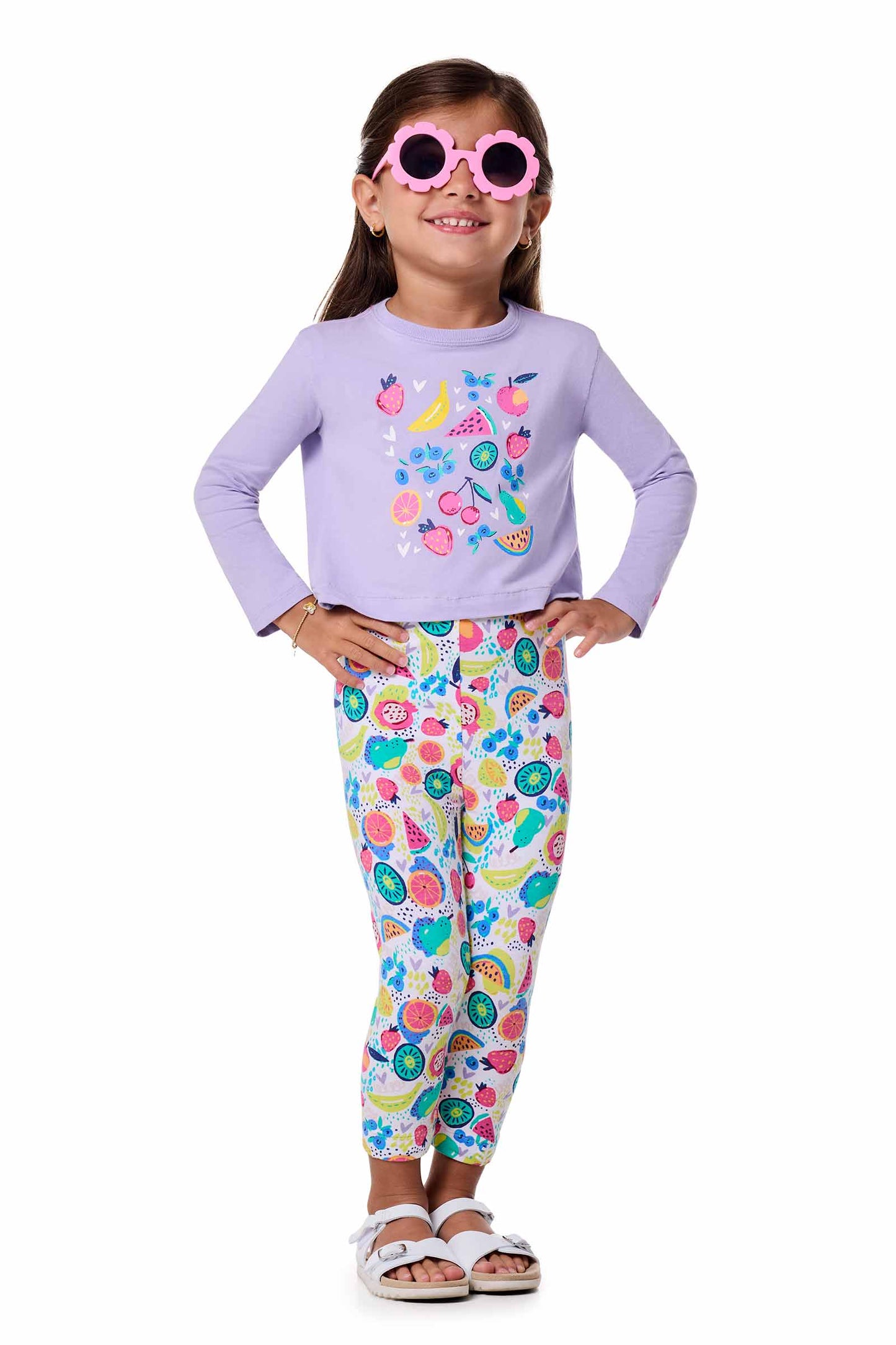 Kid's Coco Plum Everyday Long Sleeve T-Shirt | Lavendula Fruit Party