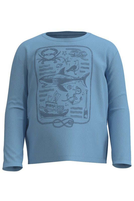 Kid's Coco Plum Everyday Long Sleeve T-Shirt | Arctic Blue Sea Tales